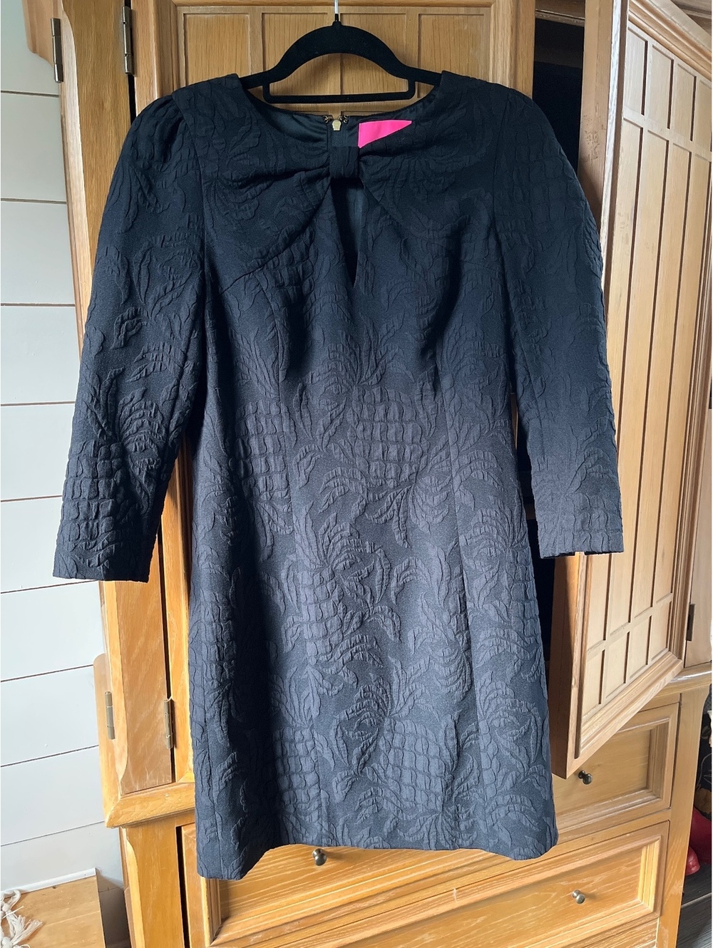 Lilly Pulitzer Black Textured Floral Sheath Dress Size 2